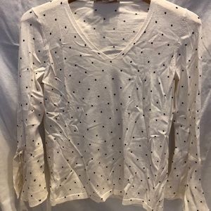 White top with black polkadots